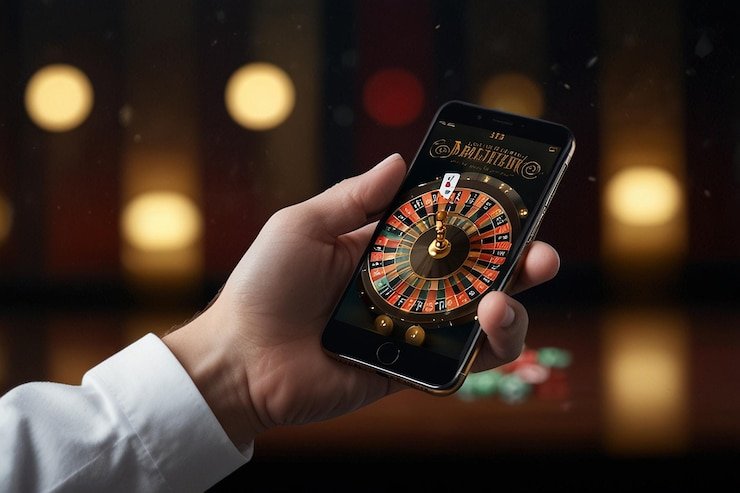 Visual modern permainan casino live dengan latar malam di hajar69 indonesia